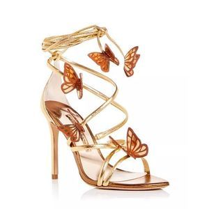 Sophia Webster Gold Butterfly Heels